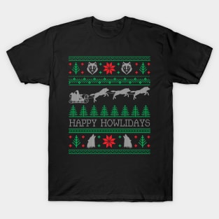 Funny Christmas Wolves Wolf Lover Ugly Christmas Sweater T-Shirt